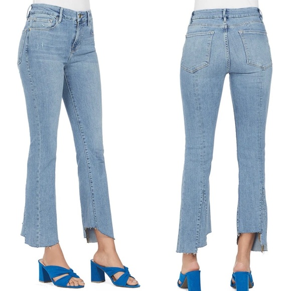 FRAME DENIM Le Crop Mini Boot Kick-Flare Mid Rise Triangle Gusset Jeans Size 26 - Picture 7 of 16